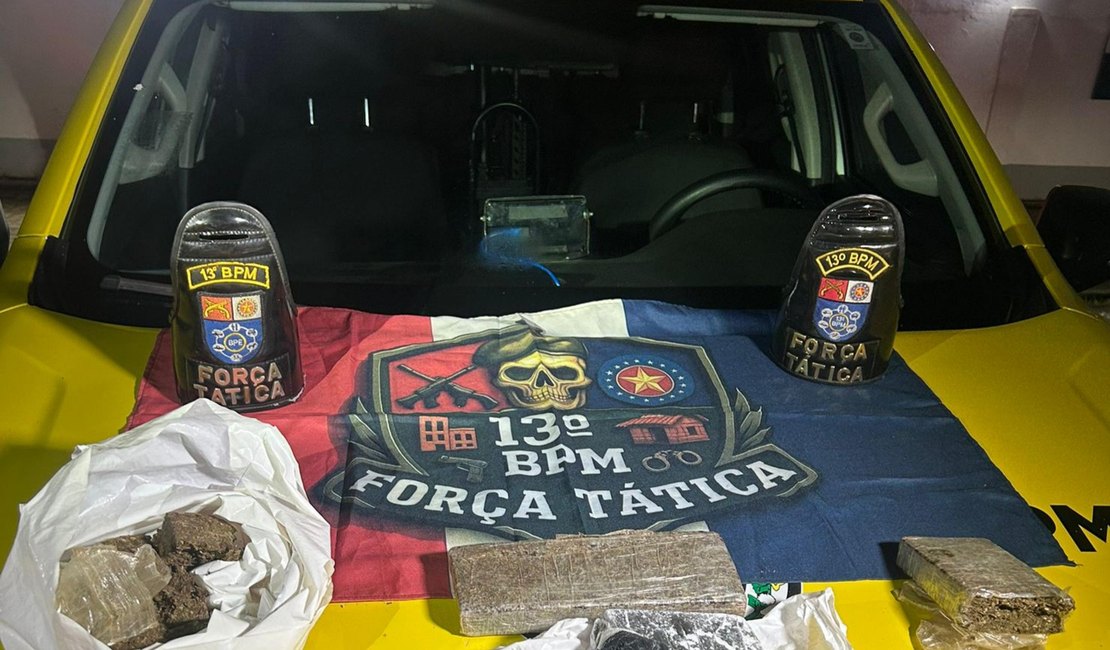 PM encontra dois quilos de drogas escondidos em região de mata em Maceió