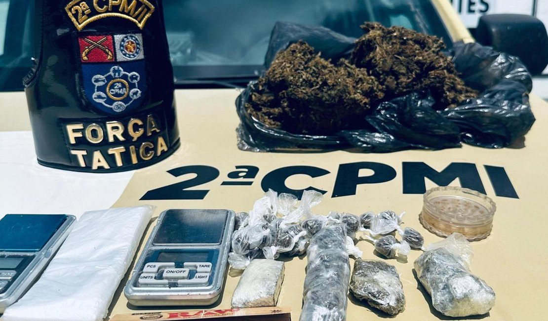 PM prende liderança do tráfico de drogas que tentava fugir no interior de Alagoas