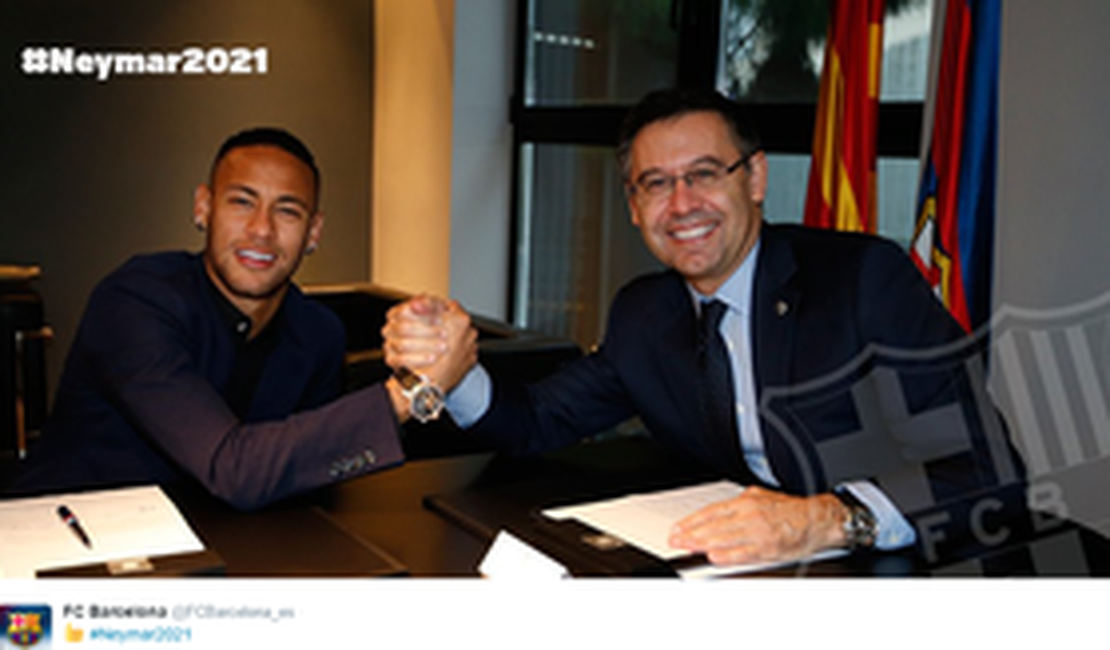 Barça formaliza renovação de Neymar por mais três temporadas