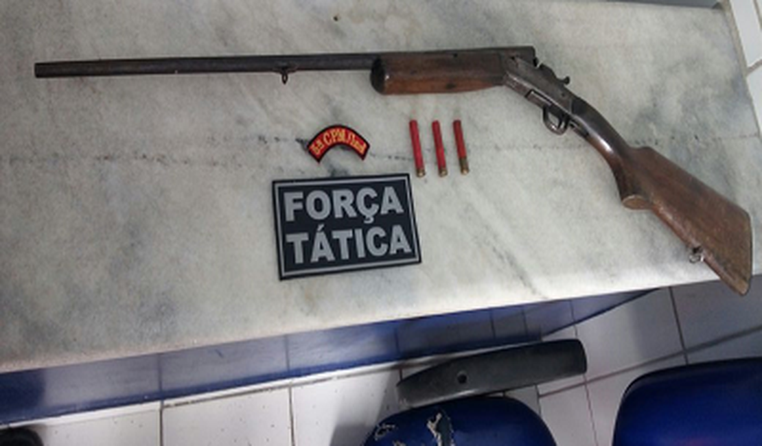 Polícia apreendeu uma arma de fogo na cidade de Marechal Deodoro
