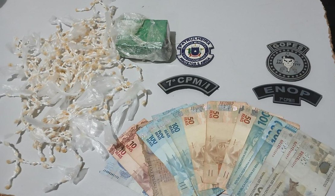 PM apreende arma de fogo e mais de 400 pedras de crack em municípios alagoano