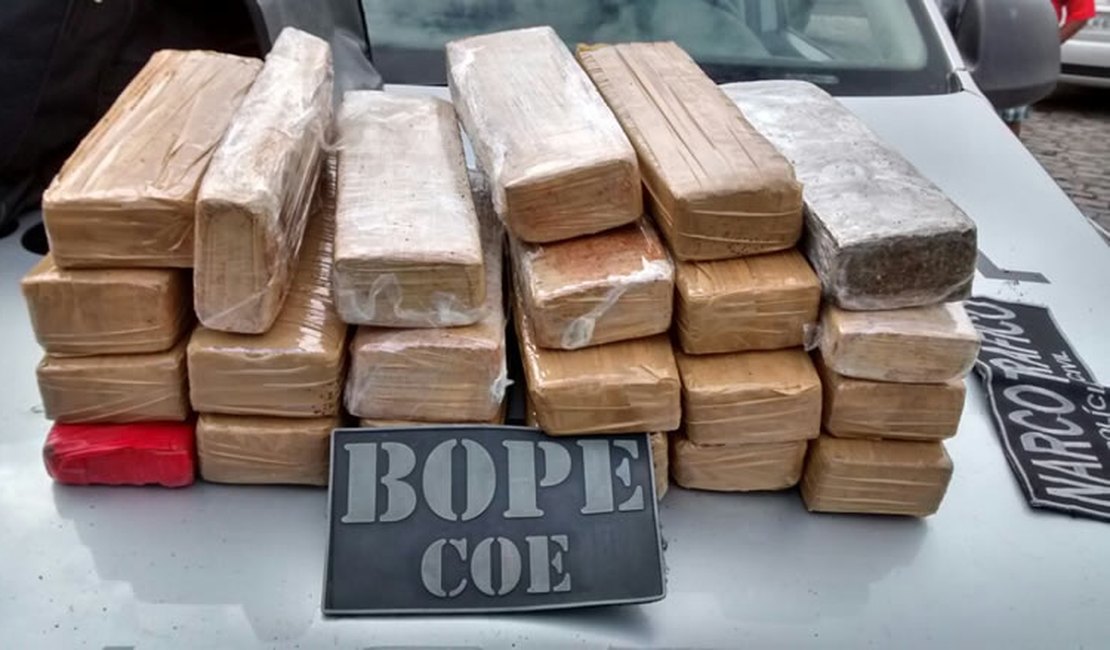 Operação apreende em Arapiraca 20 kg de maconha trazida de SP para AL