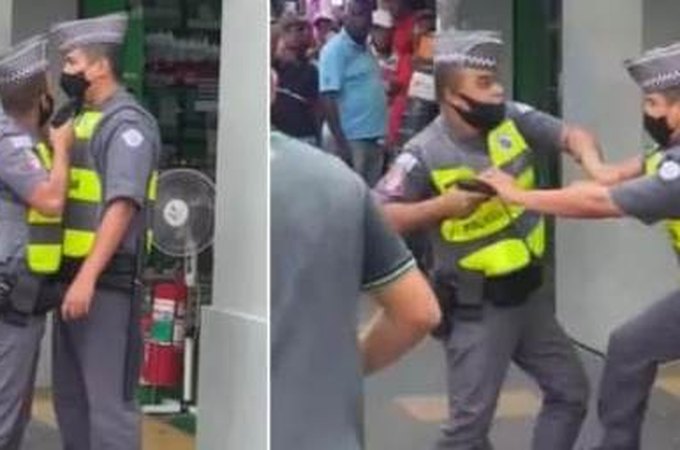 Durante discussão, militares brigam fazendo uso de arma; assista