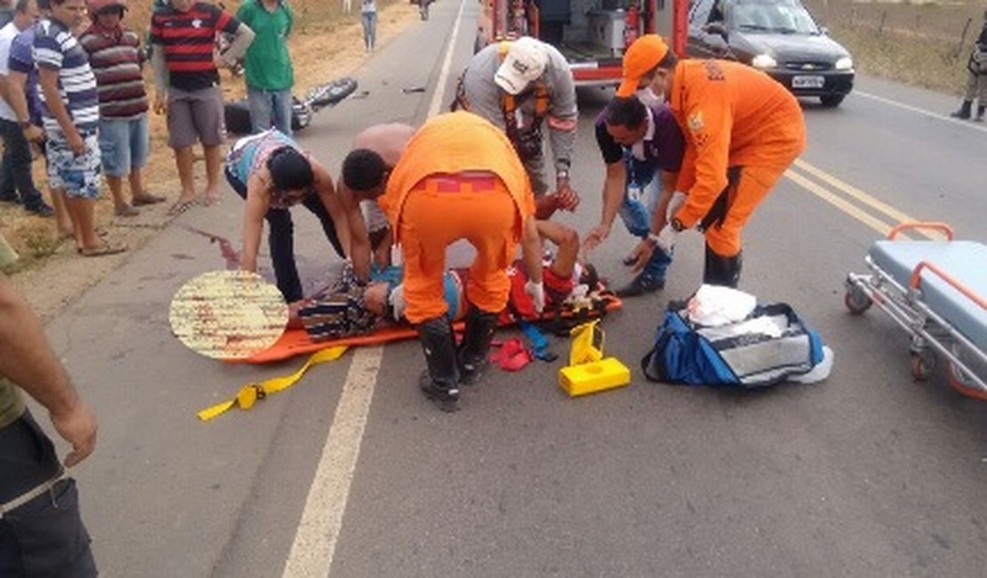 Motociclista sofre grave acidente e tem perna amputada na AL-115