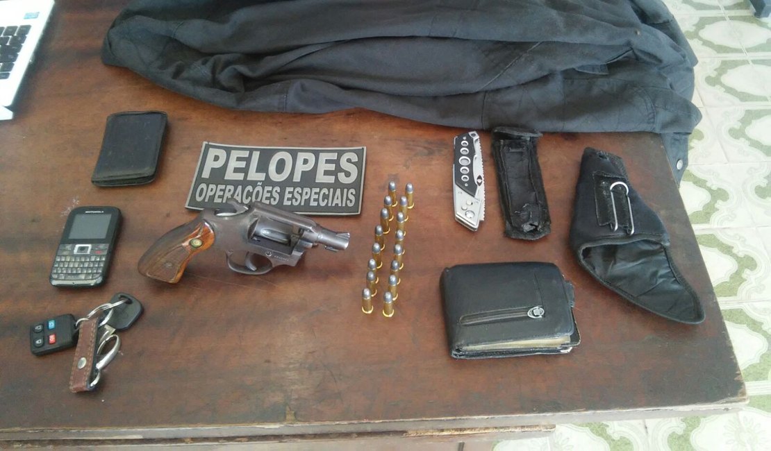 Segurança de loja é detido com arma de fogo pelo Pelopes em Arapiraca