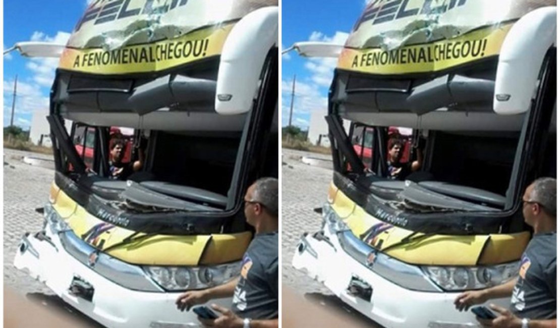 Ônibus da cantora Márcia Fellipe se envolve em acidente na Paraíba