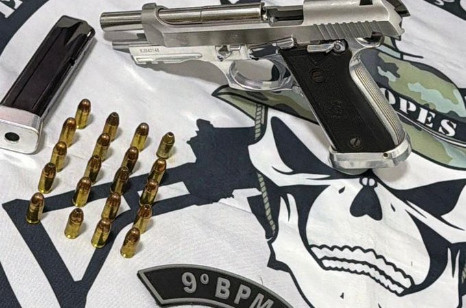 Homem é preso em Delmiro Gouveia com pistola calibre .380 e 20 munições durante patrulhamento do Pelopes