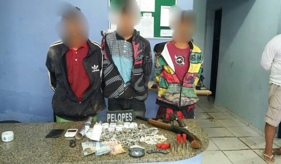 PM apreende três menores com armas e drogas em Viçosa