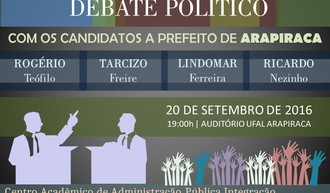 Comunidade pode fazer perguntas a candidatos à prefeitura de Arapiraca em debate na Ufal
