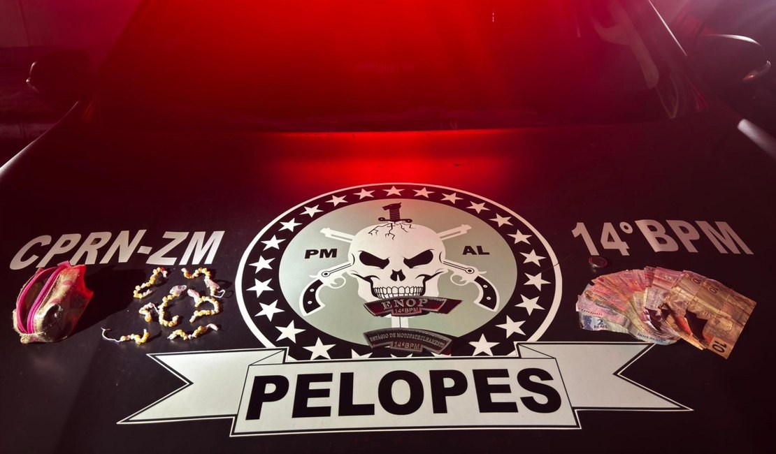 PM apreende quase 100 pedras de crack e recupera moto roubada em Messias