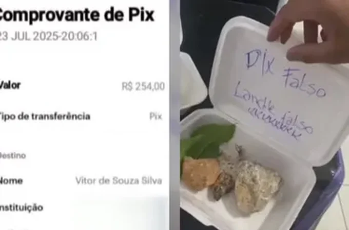 Lanchonete desconfia de golpe do PIX e envia pedra no lugar de sanduíche