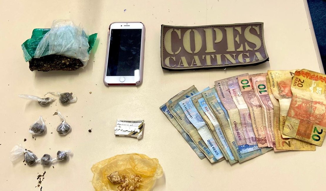 PM apreende três armas e mais de meio quilo de droga durante ações no interior de Alagoas