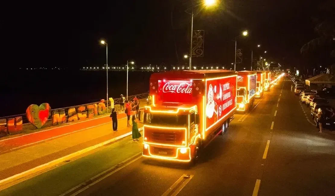 Caravana de Natal da Coca-Cola chega a Maceió em dezembro com espetáculo de luzes