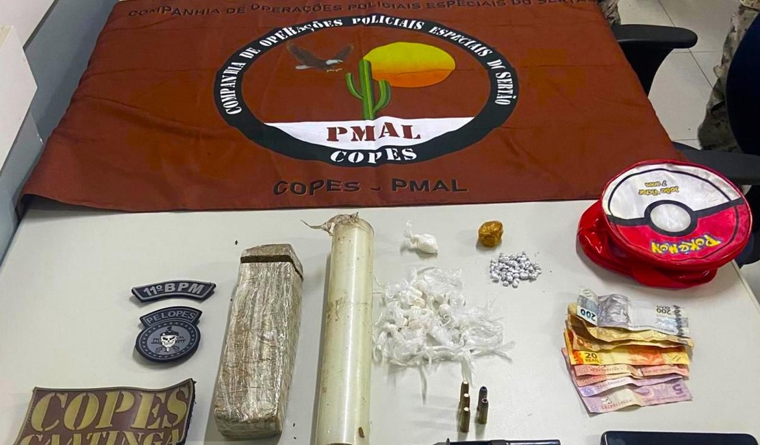 Operação Renoe apreende arma, drogas e dinheiro no interior de Alagoas