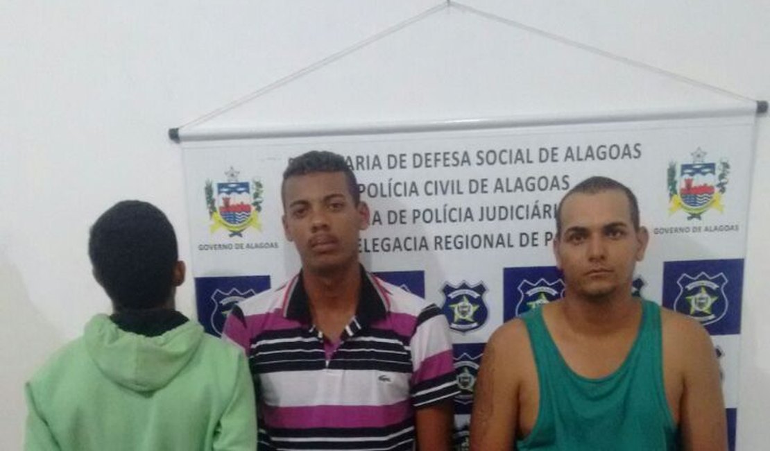 Dupla é presa com drogas e arma de fogo; menor é apreendido