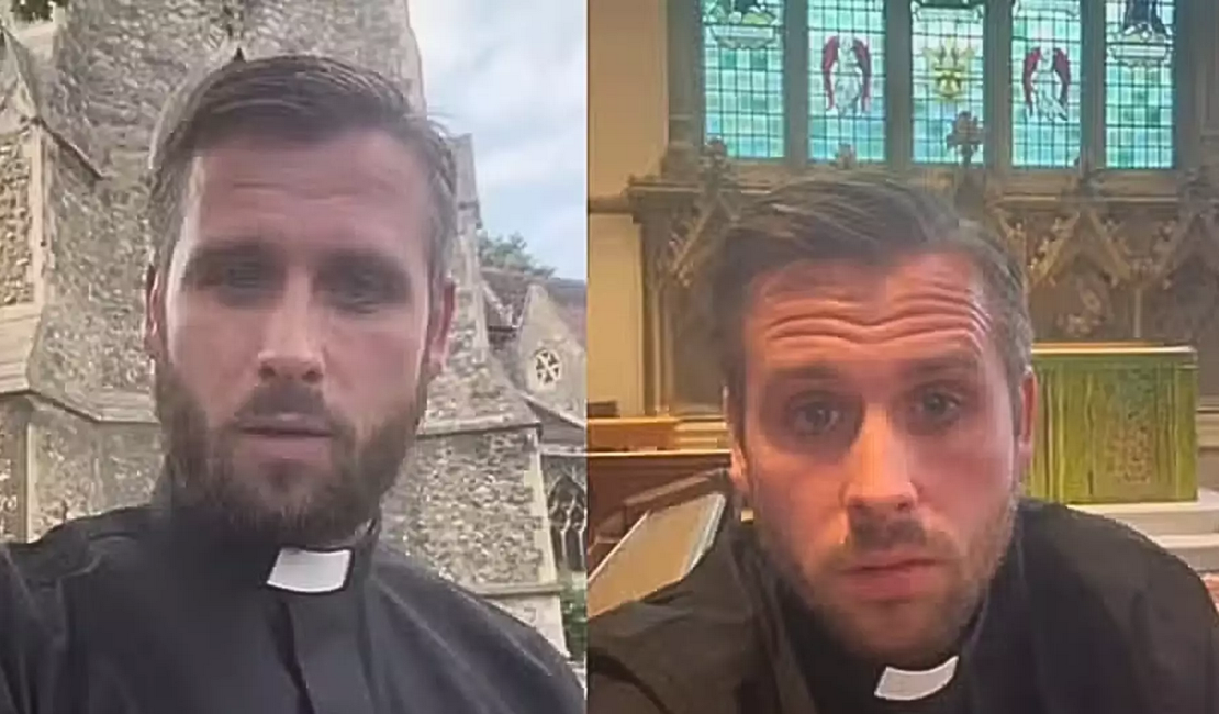 'Você me faz querer pecar': Padre faz sucesso por beleza e recebe cantadas após vídeo apresentando igreja