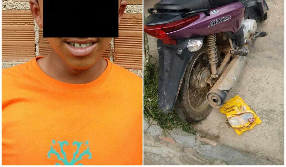 Polícia Militar recupera moto roubada e apreende menor, em Arapiraca