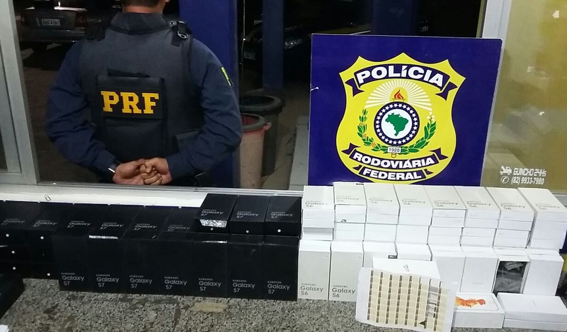PRF apreende mais de 100 celulares falsificados na BR 101