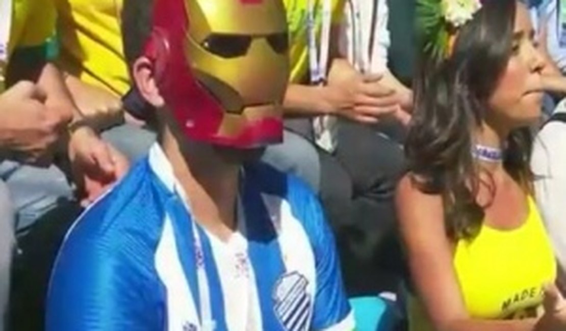 Homem de Ferro azulino se destaca na transmissão do jogo do Brasil contra Costa Rica