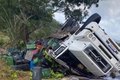 Caminhão carregado com bananas tomba na AL-220, em São José da Tapera