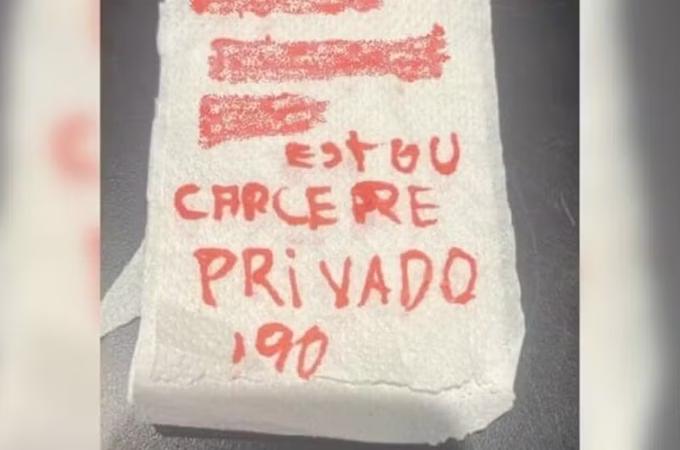 Marido é preso após mulher utilizar papel higiênico para fazer bilhete e denunciar violência doméstica