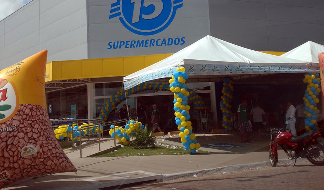 Supermercados 15 inauguram nova unidade em Arapiraca