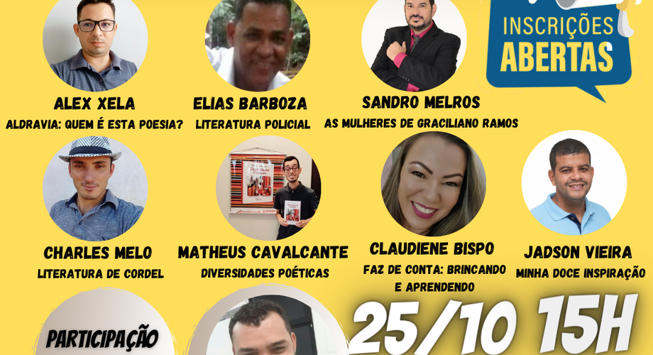 AINDA DÁ TEMPO DE DE INSCREVER PARA PARTICIPAR DO III ENCONTRO DE ESCRITORES, LEITORES E CONVIDADOS QUE SERÁ REALIZADO DIA 25/10 ÀS 15H! EVENTO GRATUITO E COM CERTIFICAÇÃO!
