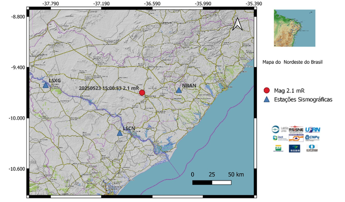 Novo tremor de terra é registrado em Arapiraca, diz Labsis