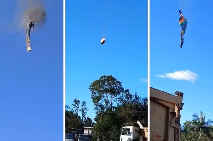 Tragédia: Balão com 21 pessoas pega fogo e deixa 8 mortos, em Santa Catarina