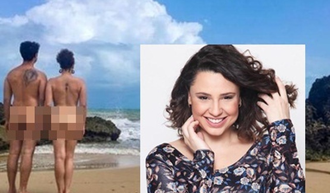 Atriz do SBT, ex-Chiquitita vai à praia de nudismo com o marido