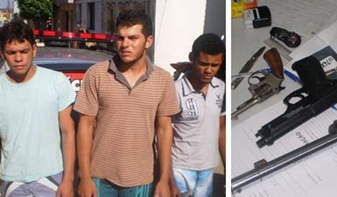 11º BPM prende três sergipanos por porte ilegal de arma
