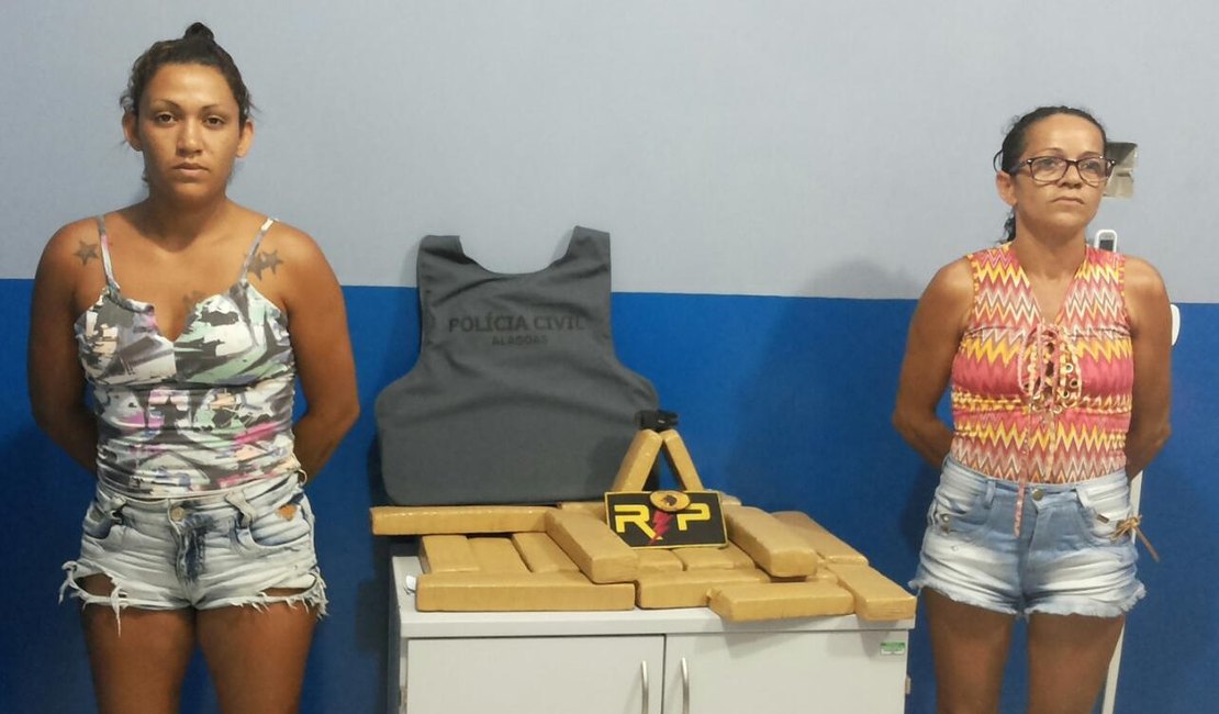 Mulheres são detidas com mais de 13kg de maconha em Arapiraca