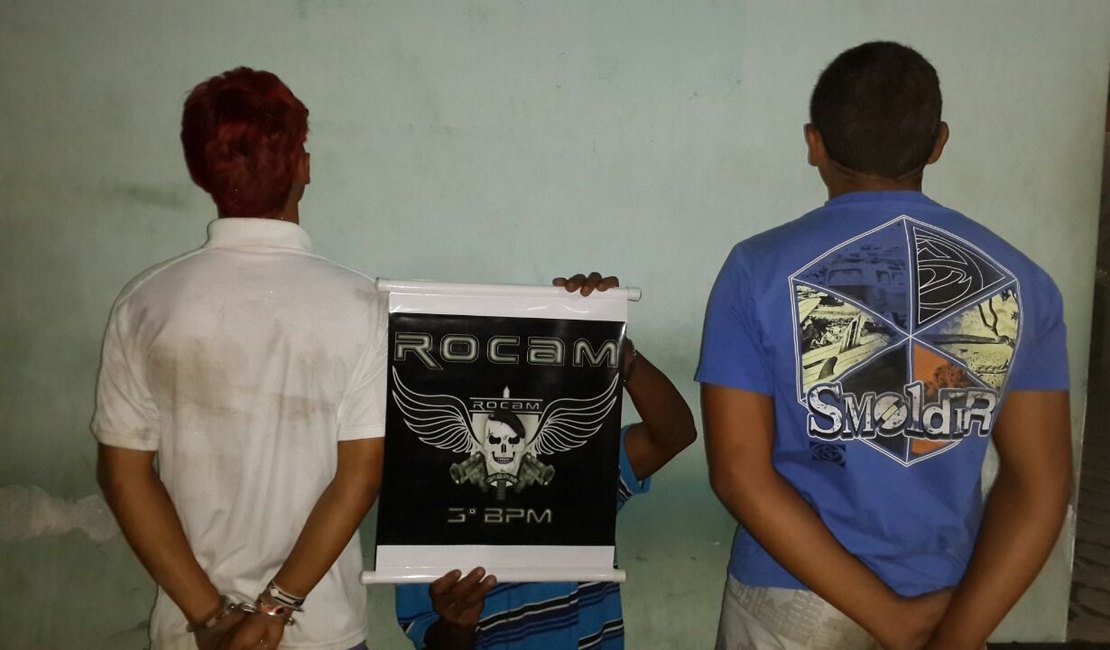 Rocam apreende dois menores por tráfico de drogas no bairro primavera em Arapiraca