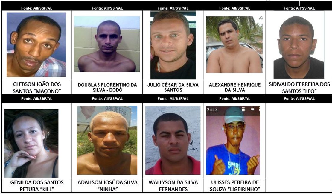 Polícia divulga nomes e fotos dos foragidos da Operação Ares