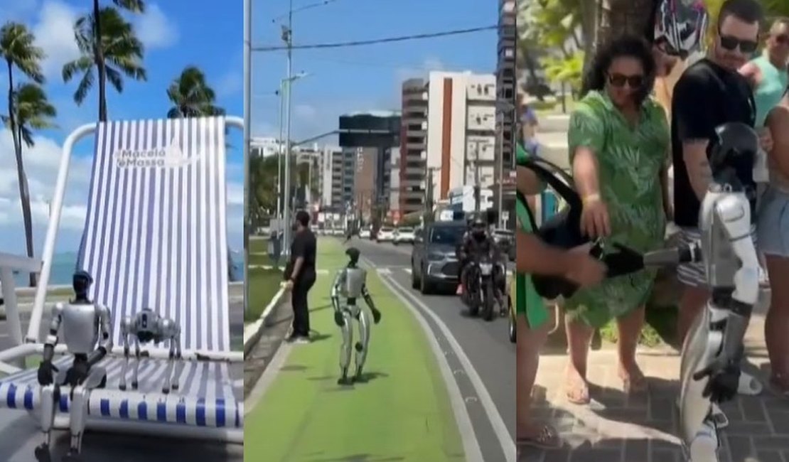Robôs chamam atenção na orla de Maceió e viram sensação entre turistas e moradores