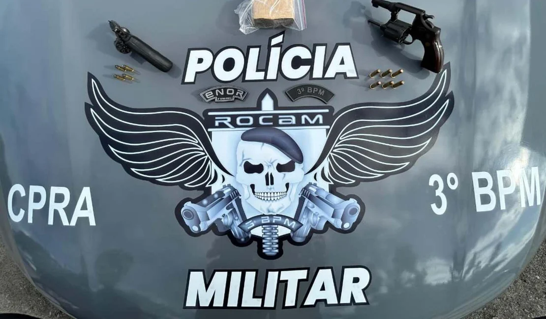 PM-AL apreende armas, drogas e recupera celular em Arapiraca