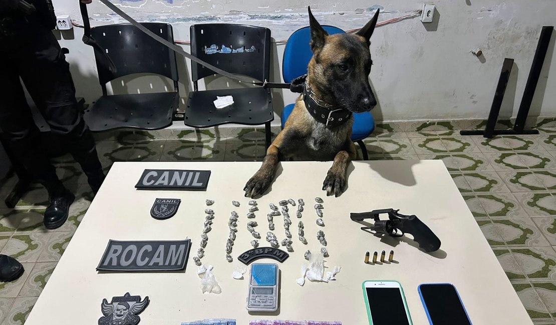PM apreende drogas e arma de fogo no Manoel Teles; homem é preso em flagrante