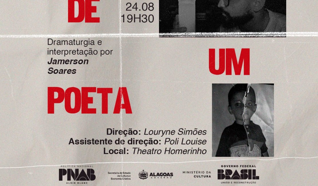 Peça inspirada na obra poética de Arriete Vilela chega ao palco do Theatro Homerinho neste domingo