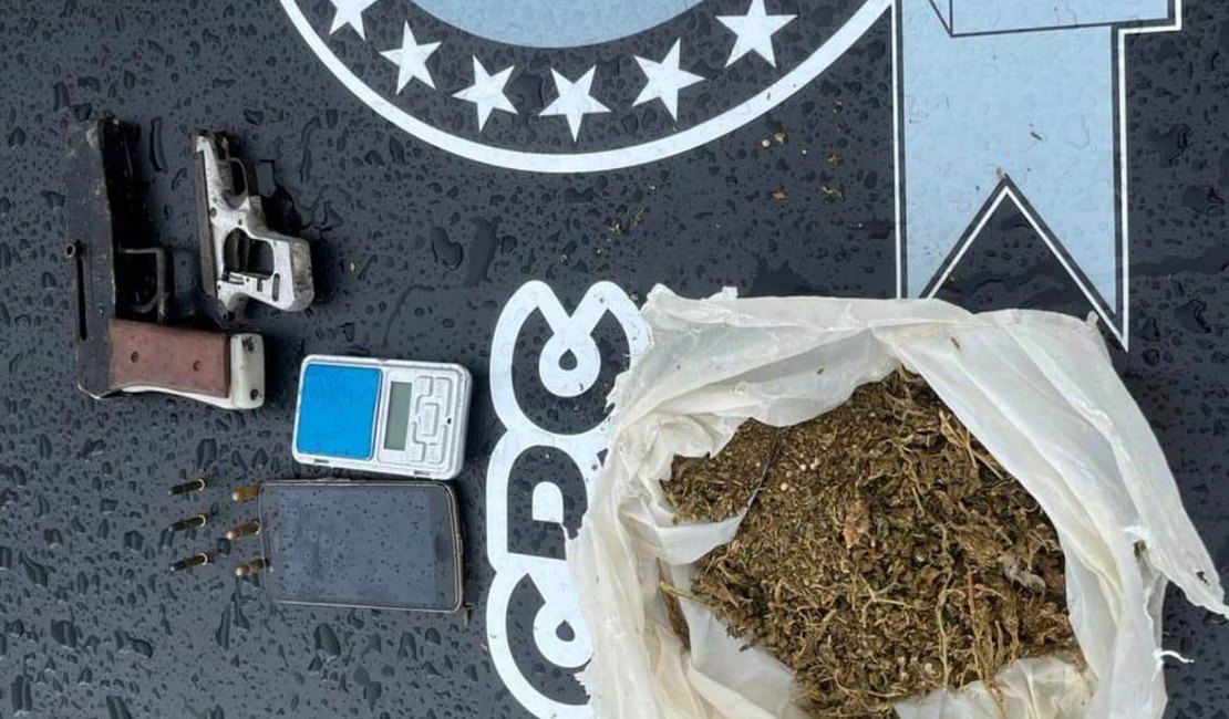 Policiais do Bope apreendem duas armas de fogo e 140 gramas de maconha em Coqueiro Seco