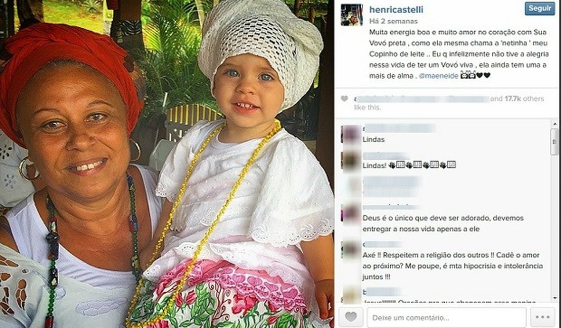 Yalorixá diz que vai processar mãe da filha de Henri Castelli por post na web