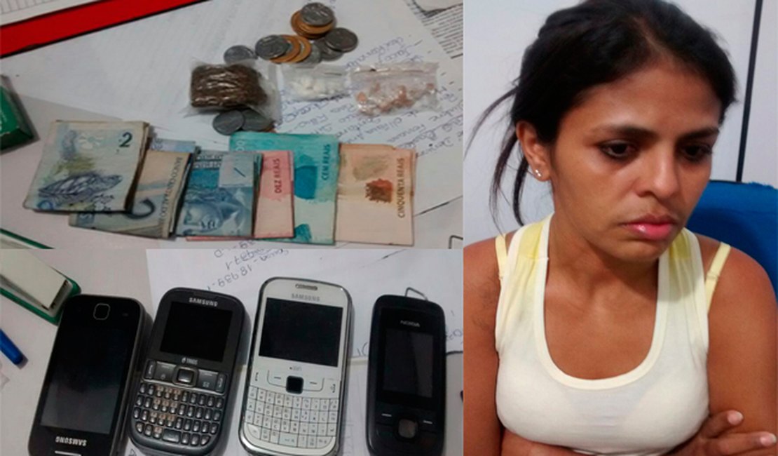 Mulher é presa acusada de tráfico de drogas na Pajuçara, em Maceió