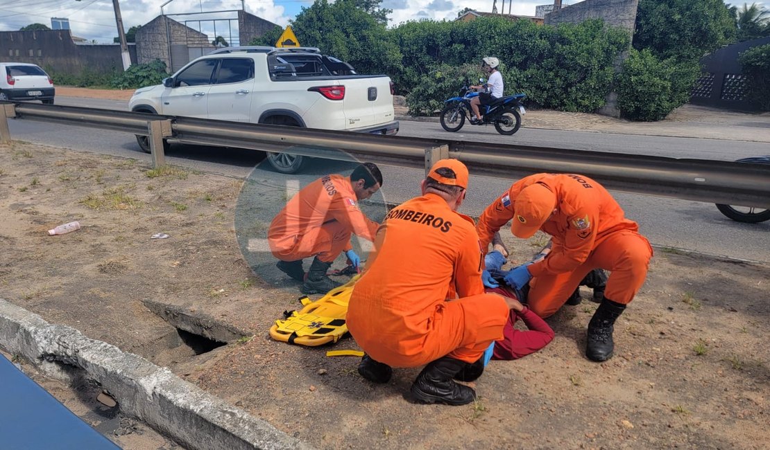Entregador fica ferido após colisão na AL-220, em Arapiraca