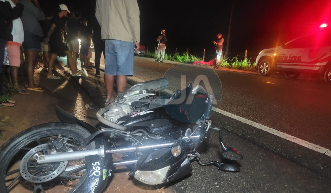 Homem morre atropelado após colidir moto em ciclomotor na AL-115, em Girau do Ponciano