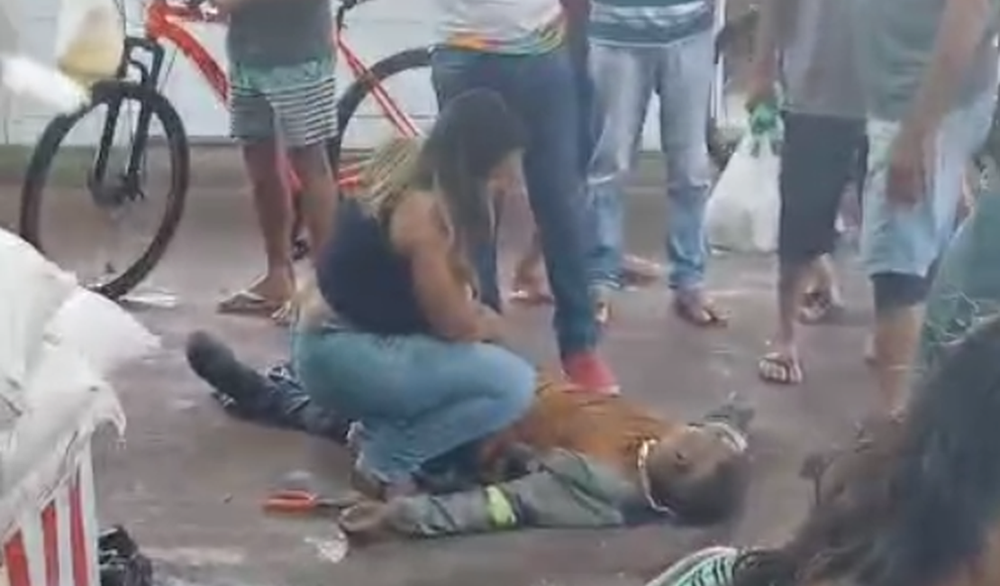 Trabalhador terceirizado da Prefeitura de Marechal Deodoro cai de telhado no Mercado Público