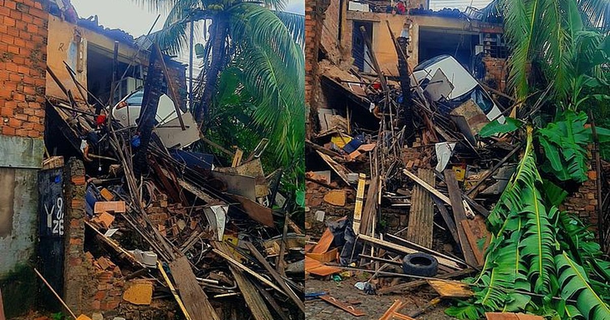 Laje De Casa Desaba E Carro Fica Pendurado Em Barranco No Jacintinho