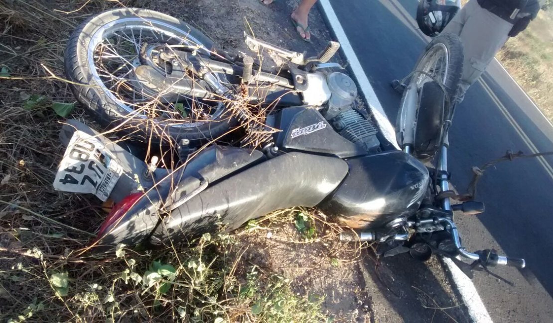 Motociclista sofre grave acidente na AL 487 em Girau do Ponciano