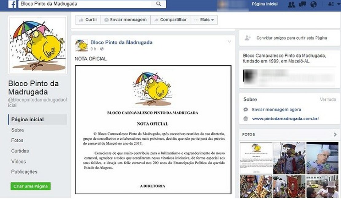Pinto da Madrugada não vai participar das prévias carnavalescas de 2017, diz organização