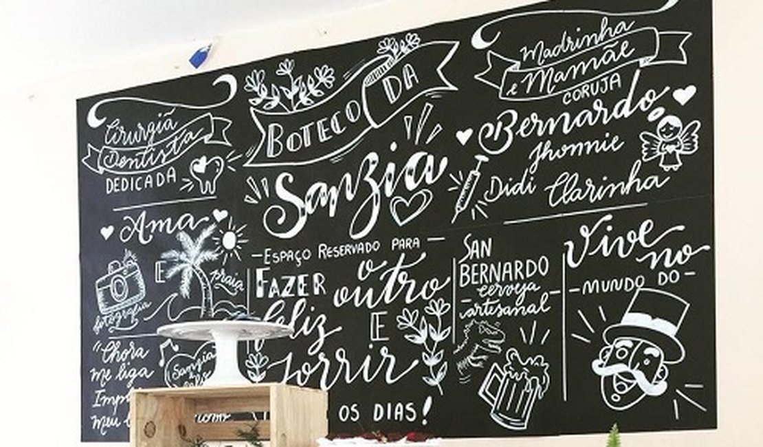Escrita com arte: lettering desponta em casas e empresas de Arapiraca