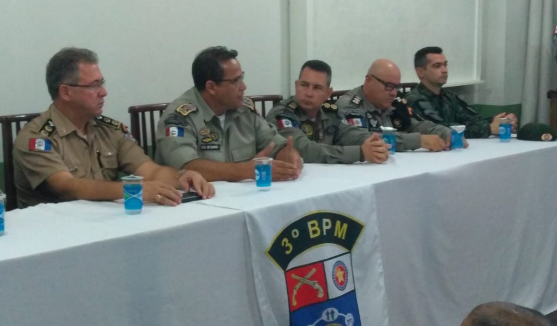 Comandante Geral da PM de Alagoas visita o 3º BPM e participa da aula inaugural do Curso de Conduta de Patrulha