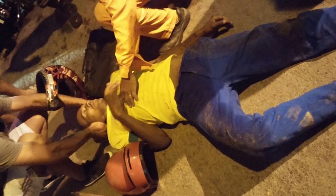 Acidente automobilístico deixa motociclista ferido no Centro de Arapiraca